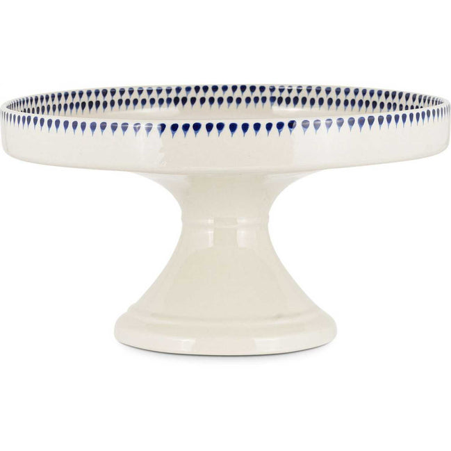 Indigo Drop Ceramic Stand - Cream & Indigo
