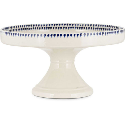 Indigo Drop Ceramic Stand - Cream & Indigo