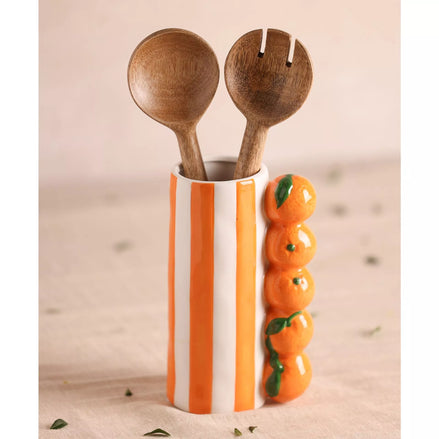 Orange Striped Vase