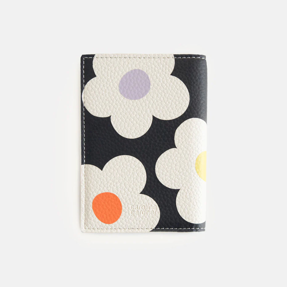 Multi Flower Charcoal Passport Holder