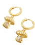 Gold Pearl Moonshine Mushroom Earrings