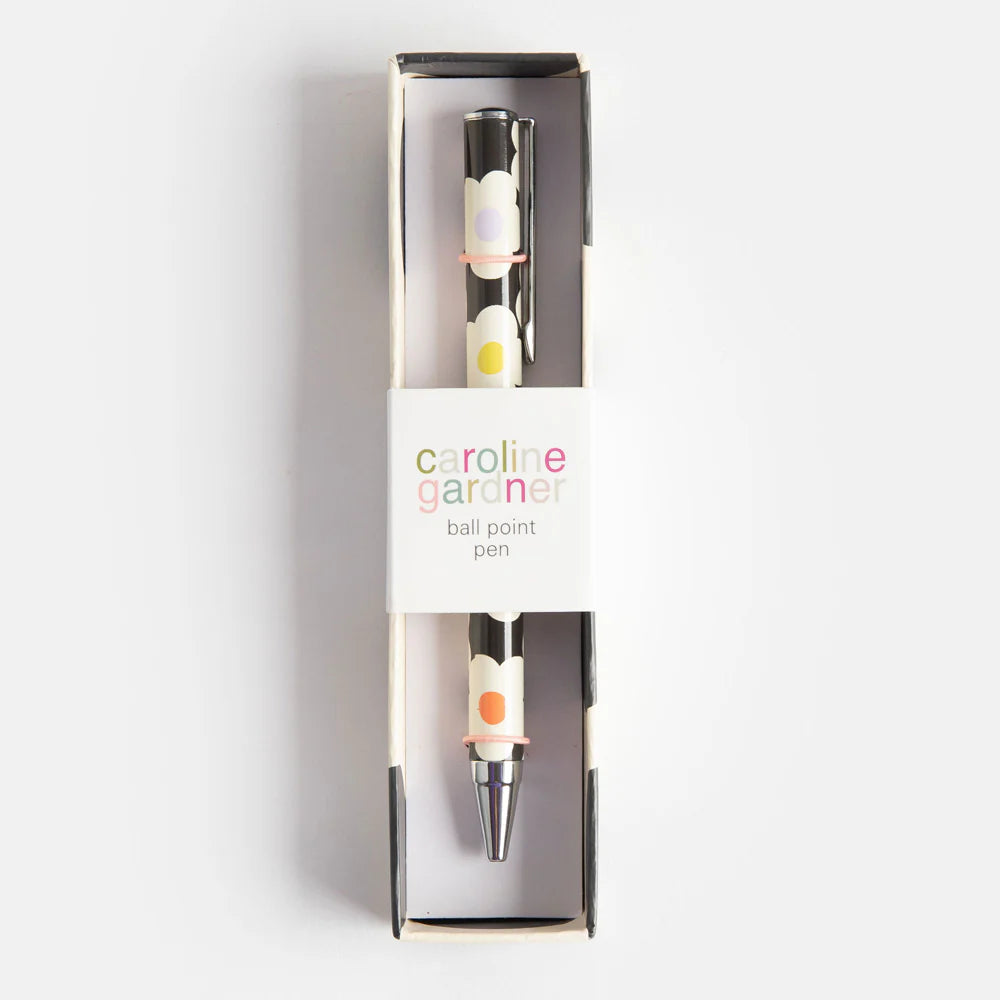 Multi Flower Charcoal Boxed Pen