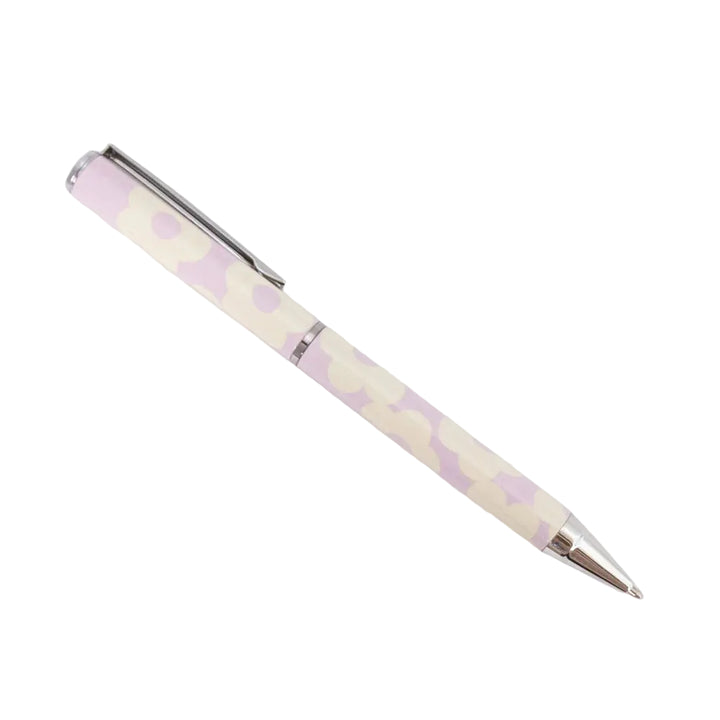 Pen with a floral pattern on a white background