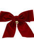 Christmas Velvet Bow Neck Tie - Red