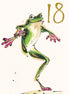 Age 18 Dancing Frog Gold Foil Birthday Card