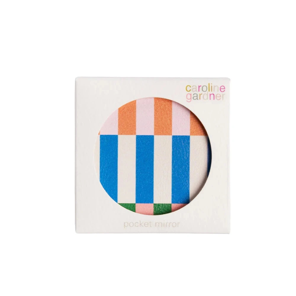 Multi Stripe Square Pocket Mirror