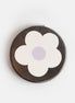 Multi Flower Charcoal Round Pocket Mirror