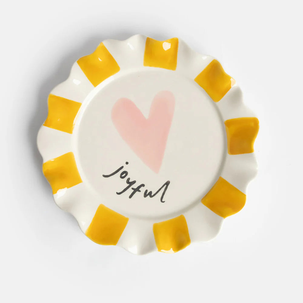 Joyful Pink Heart Plate