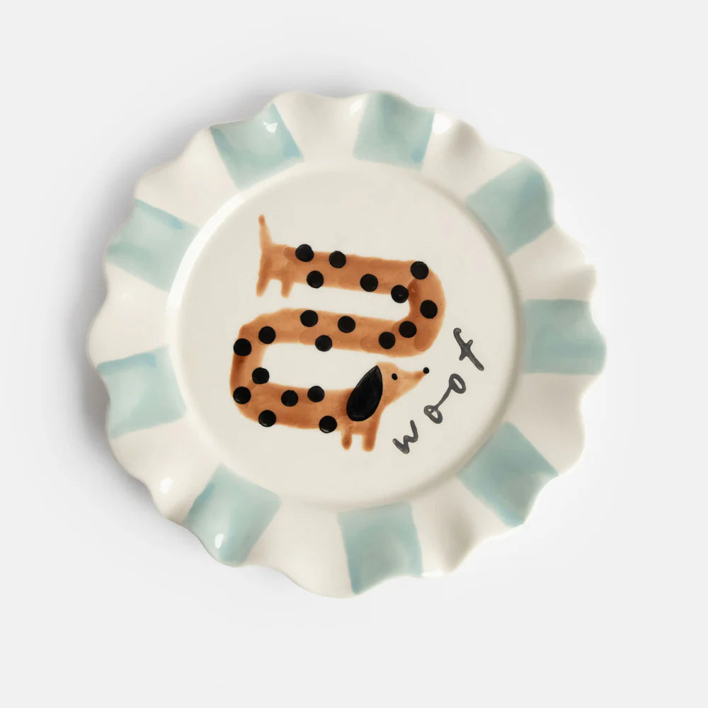 Woof Sausage Dog Plate