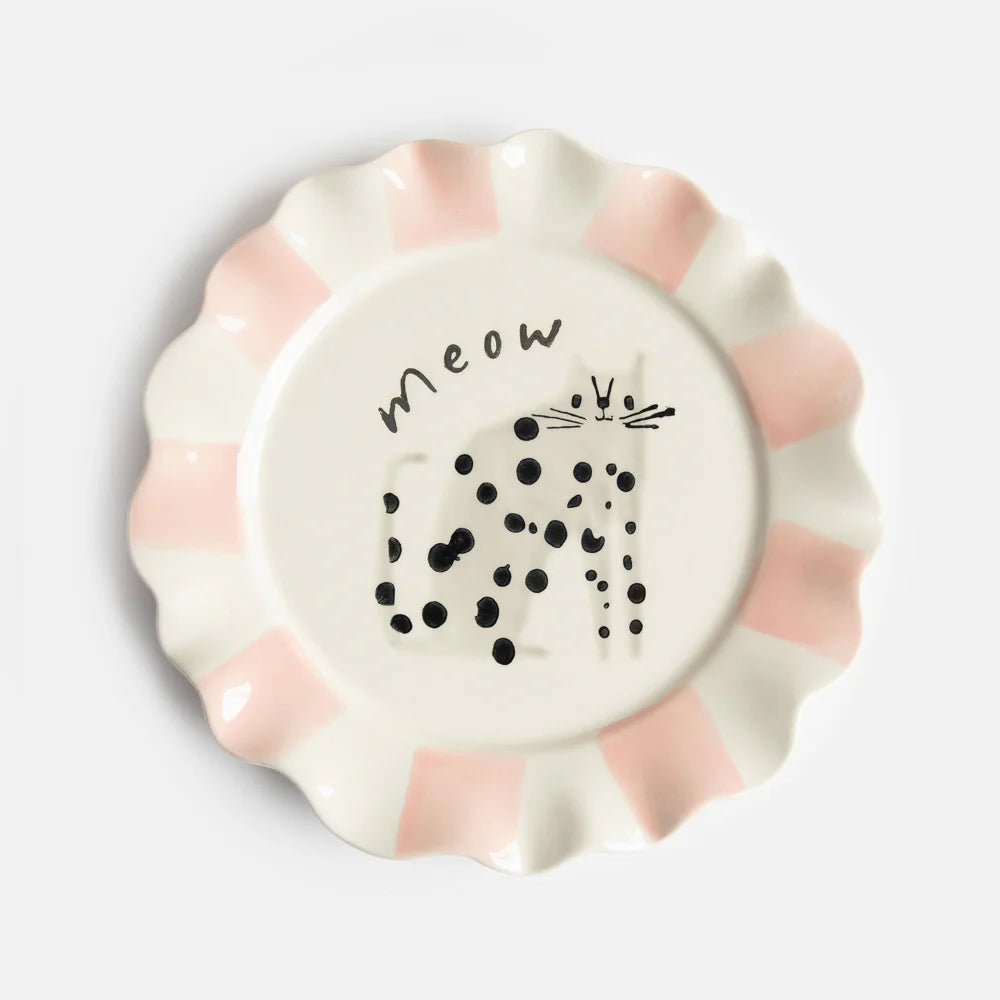 Meow Dotty Cat Plate