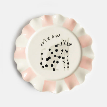 Meow Dotty Cat Plate