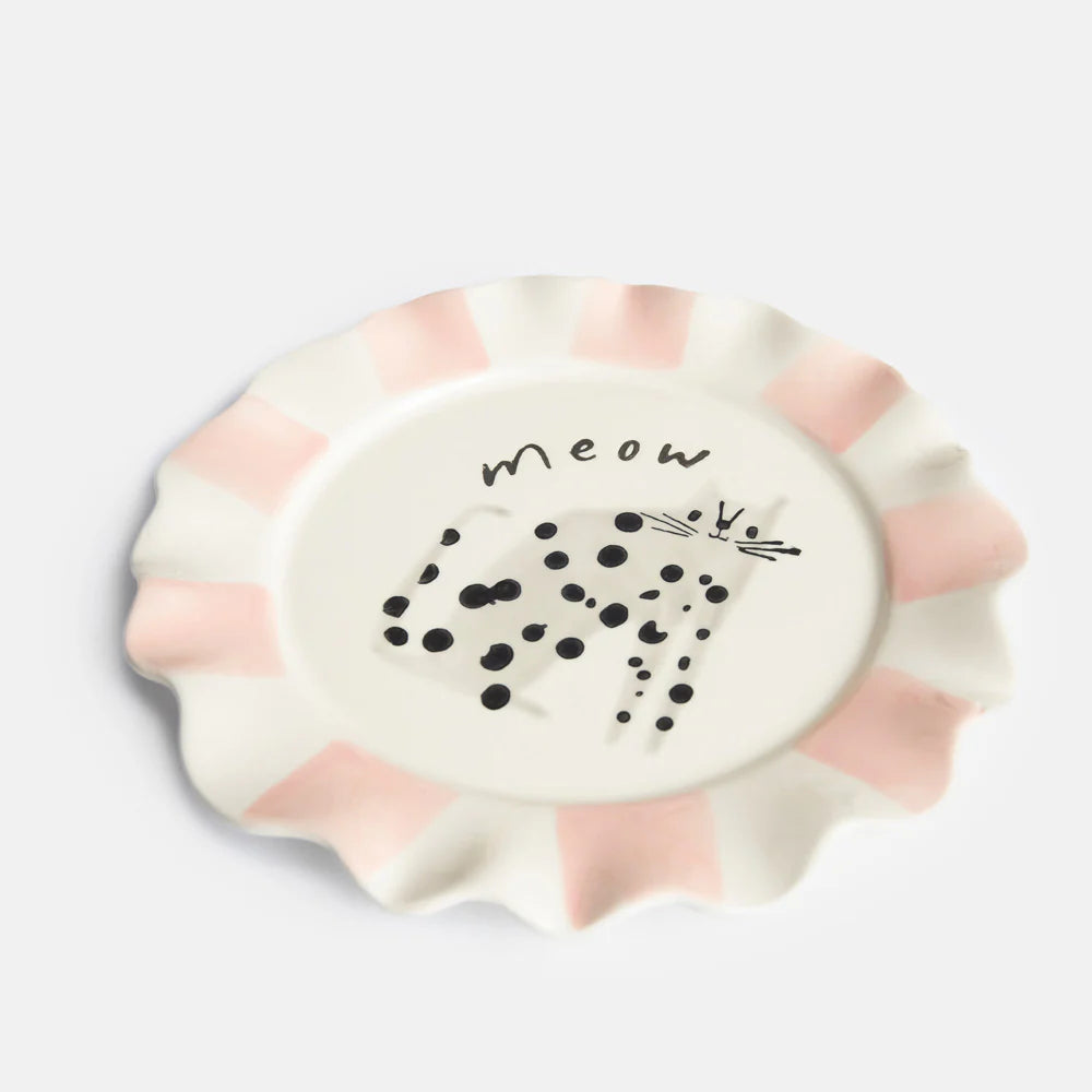 Meow Dotty Cat Plate