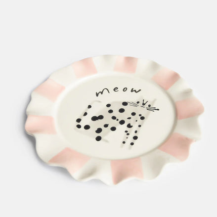 Meow Dotty Cat Plate