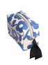 Blue Floral Mini Cube Cosmetic Bag