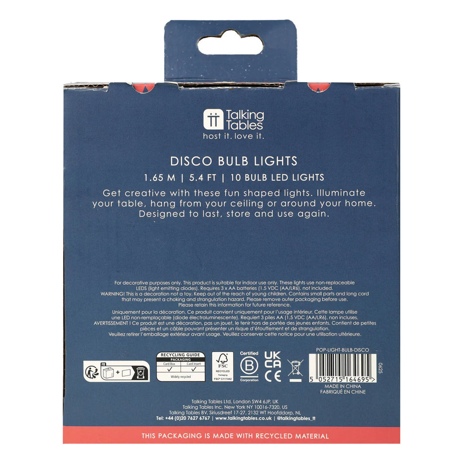 Retro Disco Bulb LED Lights - 1.65m