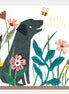 Happy Birthday - Black Dog With Bee Collage Card