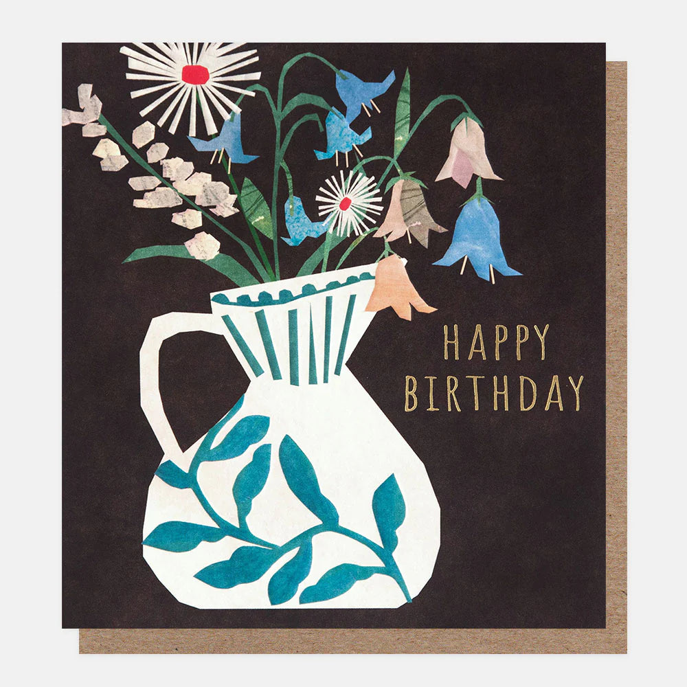 Happy Birthday Collage Vase Card