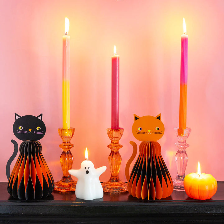 Pumpkin Brights Card Honeycomb Cat Decorations