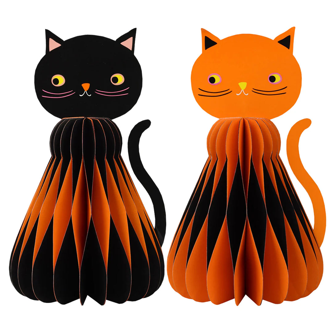 Pumpkin Brights Card Honeycomb Cat Decorations