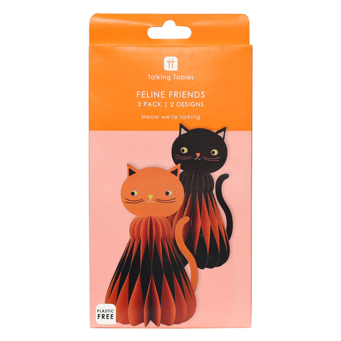 Pumpkin Brights Card Honeycomb Cat Decorations