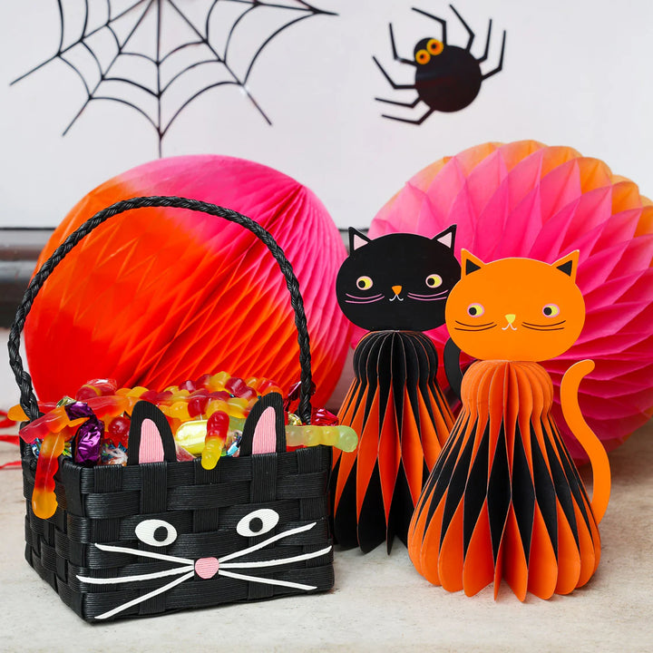 Pumpkin Brights Card Honeycomb Cat Decorations