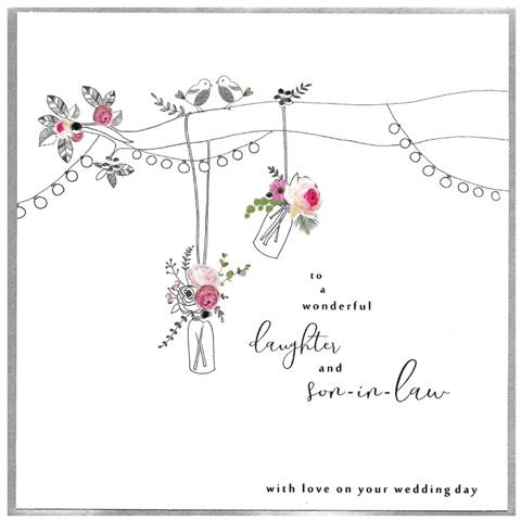 To a Wonderful Daughter and Son in Law Wedding Card