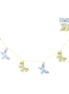 Pastel Flowers Butterfly Wood Garland