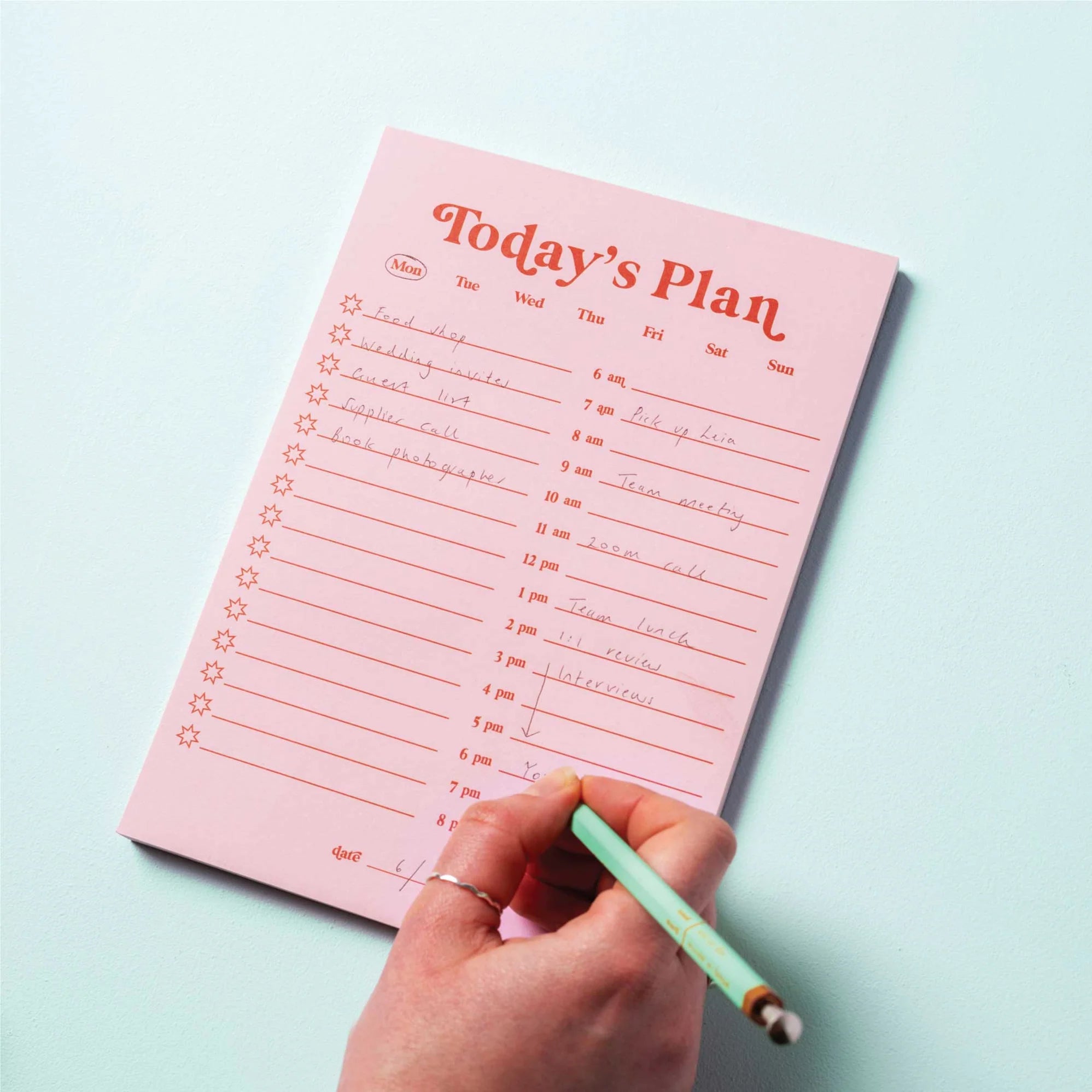 Daily Planner Pad A5 | Pink & Red