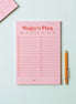 Daily Planner Pad A5 | Pink & Red