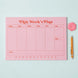 A4 Weekly Planner Pad | Pink & Red