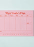 A4 Weekly Planner Pad | Pink & Red