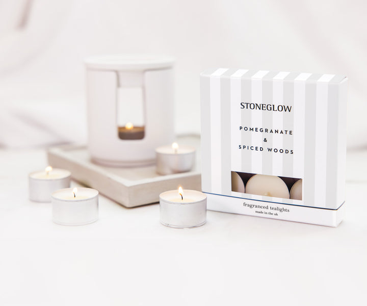 Pomegranate &amp; Spiced Woods - Scented Tealights
