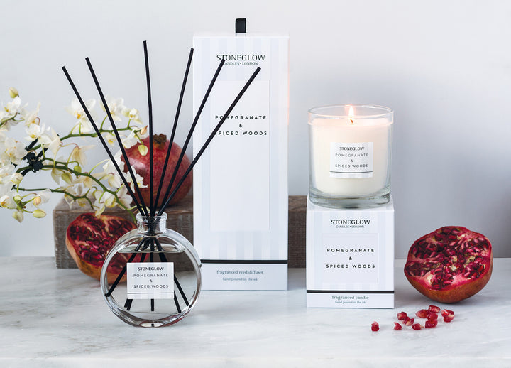 Pomegranate &amp; Spiced Woods - Scented Tealights