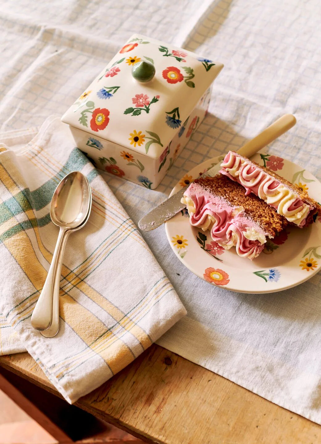 Poppies &amp; Pinks Small Butter Dish