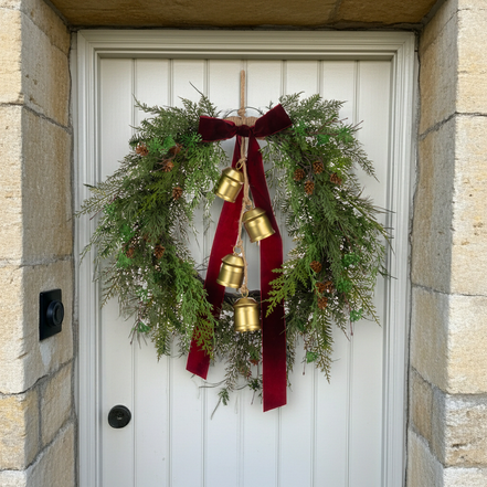 Belmesthorpe Wreath with Bow & Bells