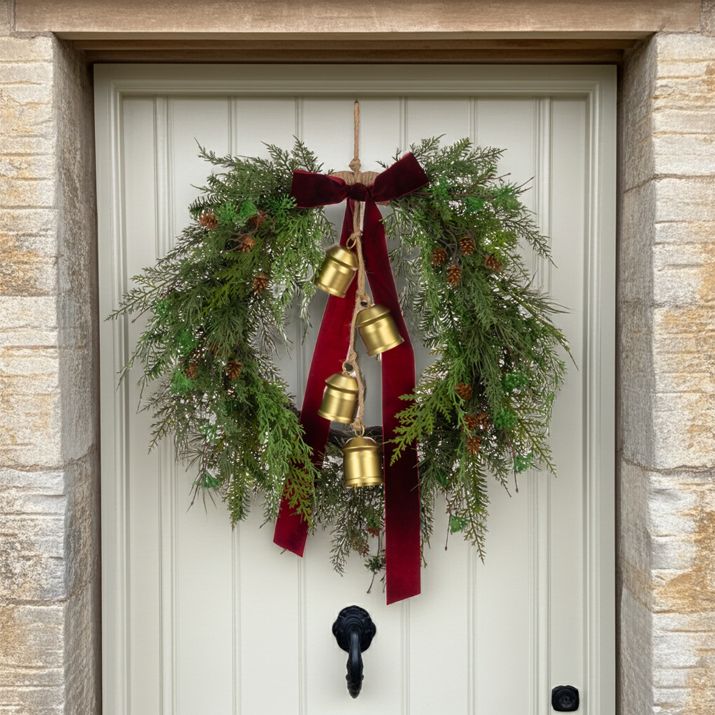 Belmesthorpe Wreath with Bow & Bells