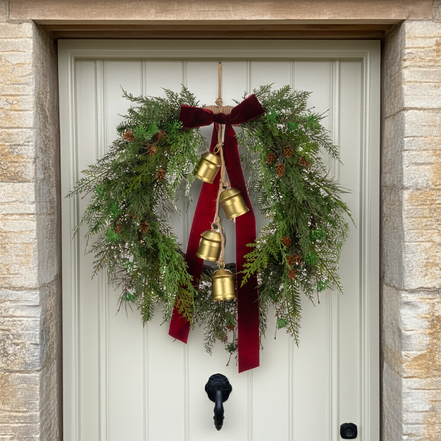 Belmesthorpe Wreath with Bow & Bells