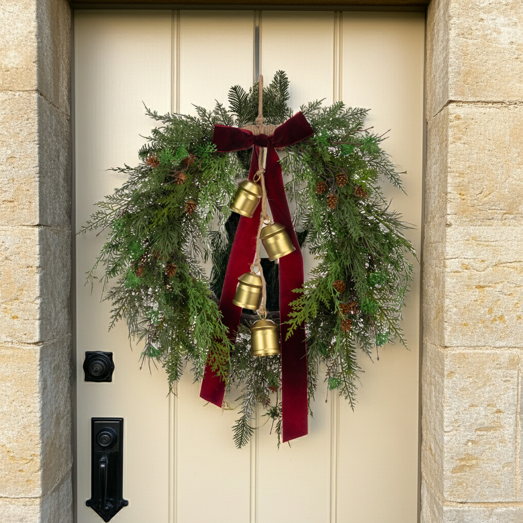 Belmesthorpe Wreath with Bow & Bells