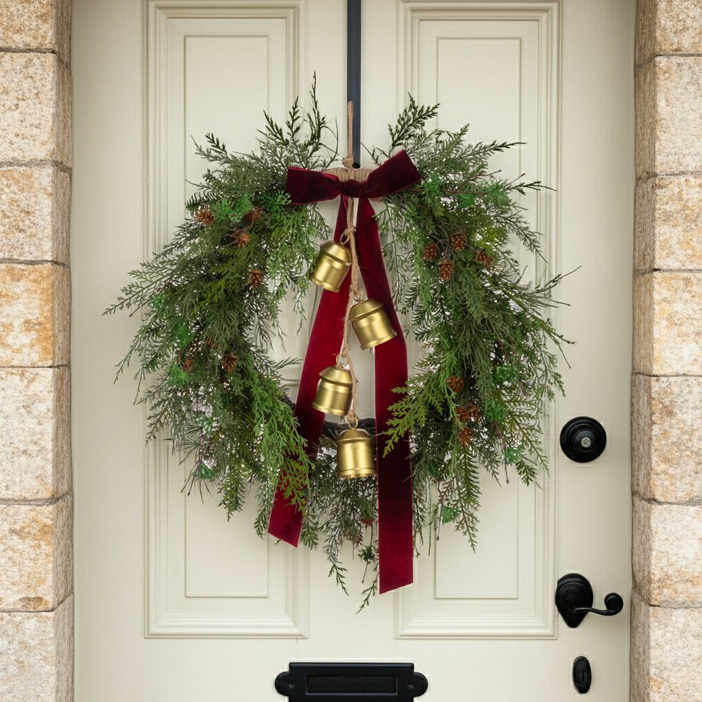 Belmesthorpe Wreath with Bow & Bells