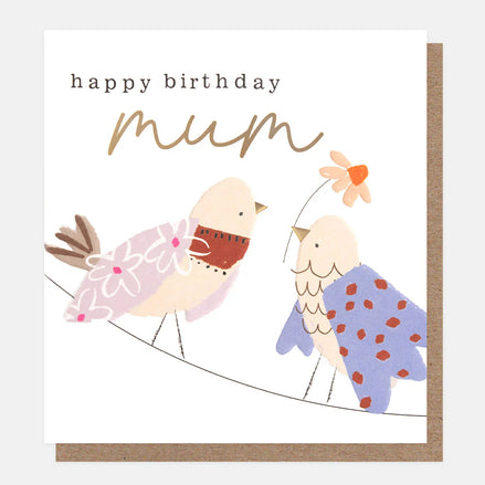 Happy Birthday Mum Birds Birthday Card
