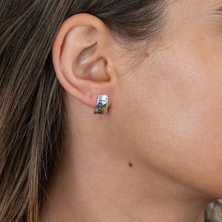 Sterling Silver Hammered Stud Earrings