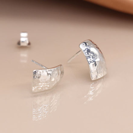 Sterling Silver Hammered Stud Earrings