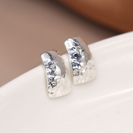 Sterling Silver Hammered Stud Earrings