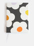Multi Flower Charcoal Slim Casebound Notebook