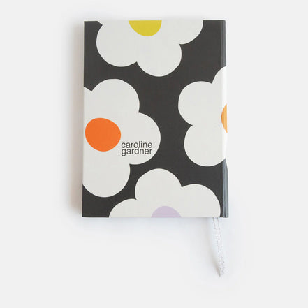 Multi Flower Charcoal Slim Casebound Notebook