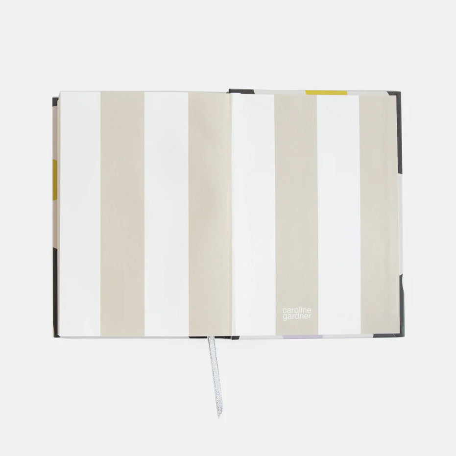 Multi Flower Charcoal Slim Casebound Notebook