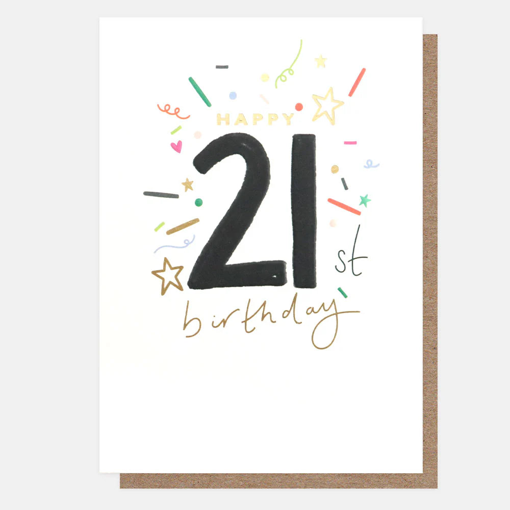 Confetti 21st Birthday Card