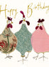 Happy Birthday Hens Gold Foil Card
