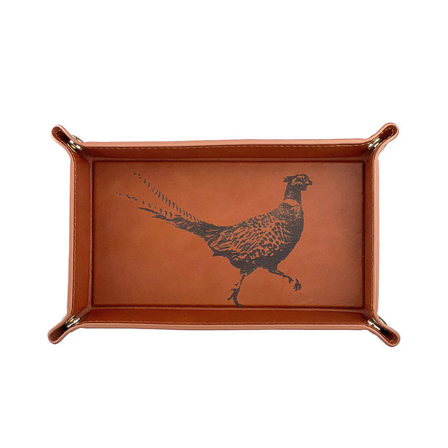 Leather Trinket Tray - Pheasant