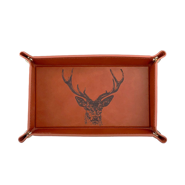 Leather Trinket Tray - Stag Prince